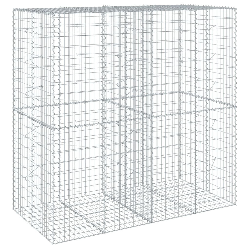 vidaXL Panier gabion avec couvercle 200x100x200 cm fer galvanisé