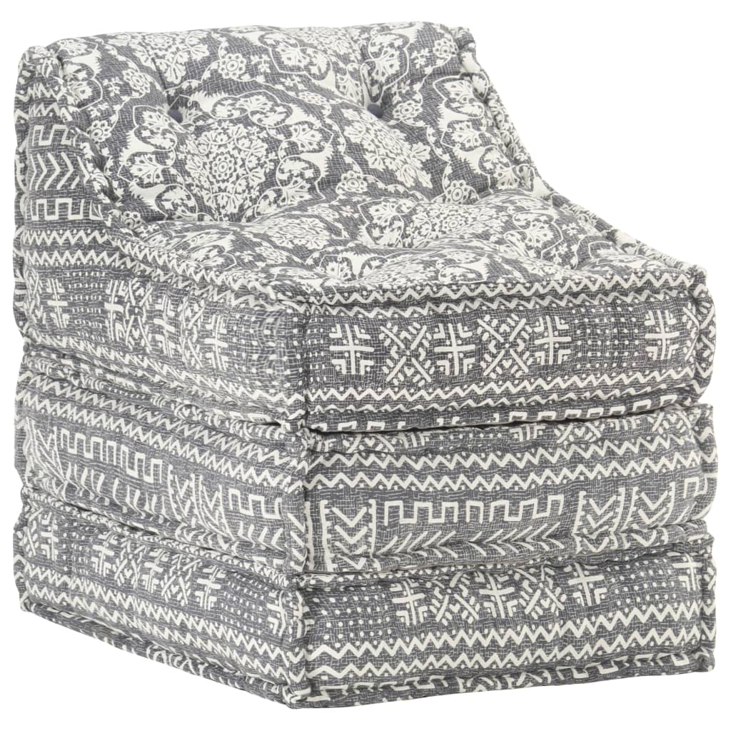 vidaXL Pouf modulaire Gris clair Tissu