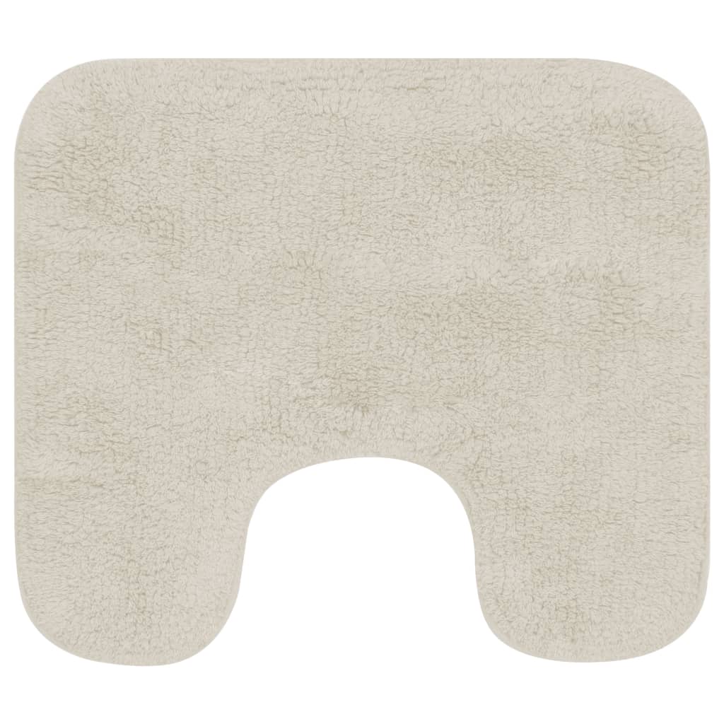 vidaXL Jeu de tapis de salle de bain 2 pcs Tissu Blanc