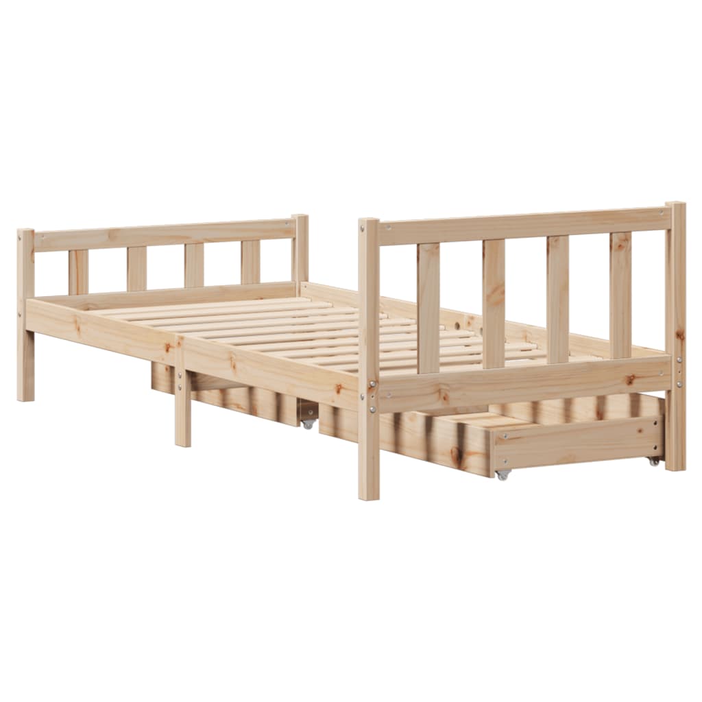 vidaXL Cadre de lit sans matelas 75x190 cm bois de pin massif