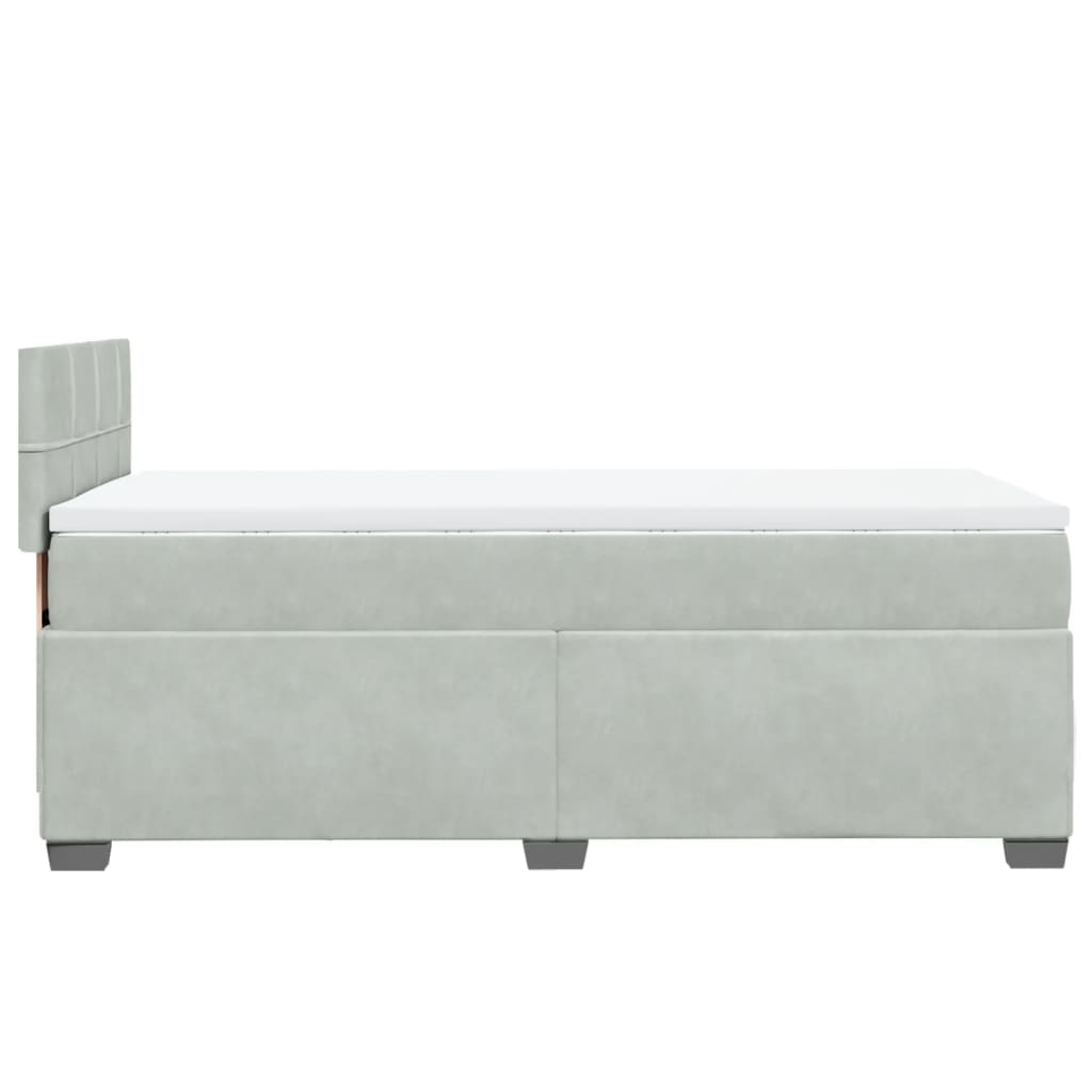 vidaXL Sommier à lattes de lit et matelas Gris clair 80x200 cm Velours