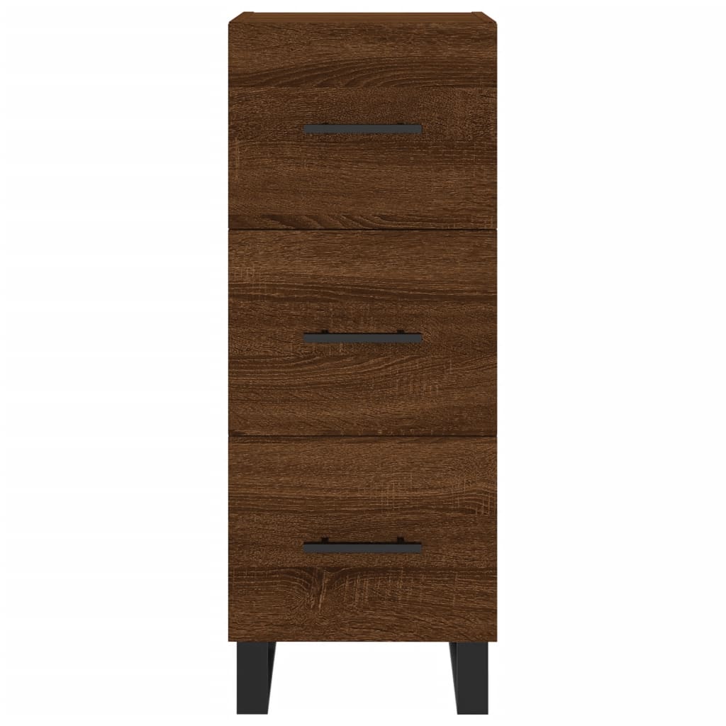 vidaXL Buffet haut Chêne marron 34,5x34x180 cm Bois d'ingénierie