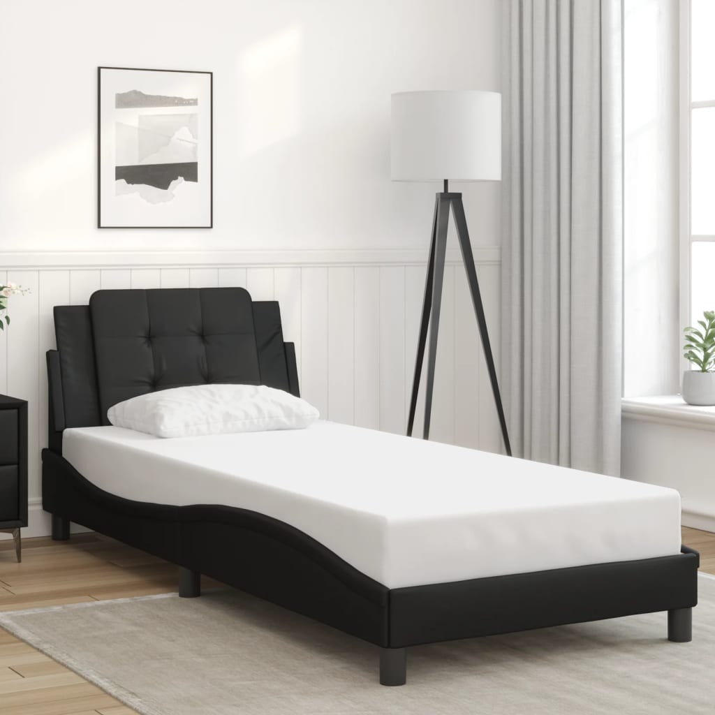 vidaXL Cadre de lit sans matelas noir 100x200 cm similicuir