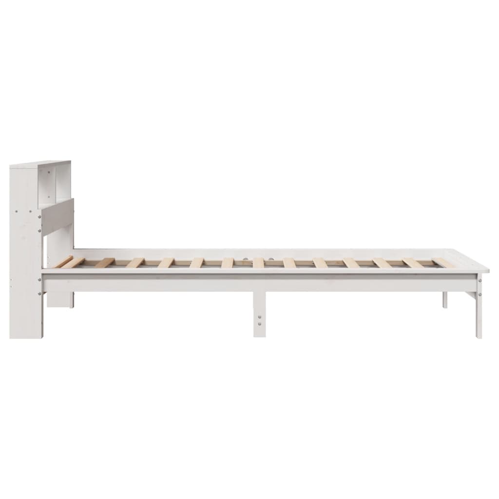 vidaXL Lit bibliothèque sans matelas blanc 75x190cm bois de pin massif