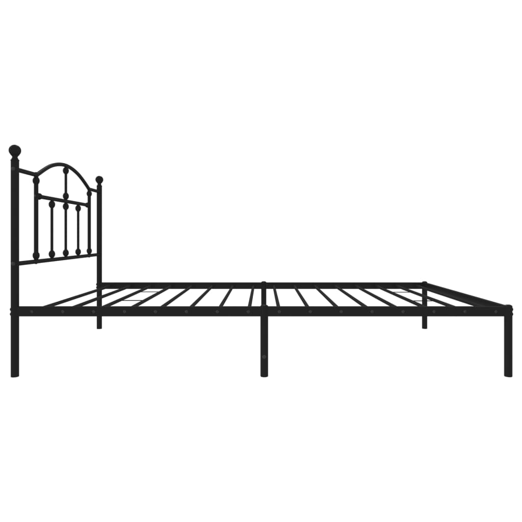 vidaXL Cadre de lit métal sans matelas avec tête de lit noir 100x190cm