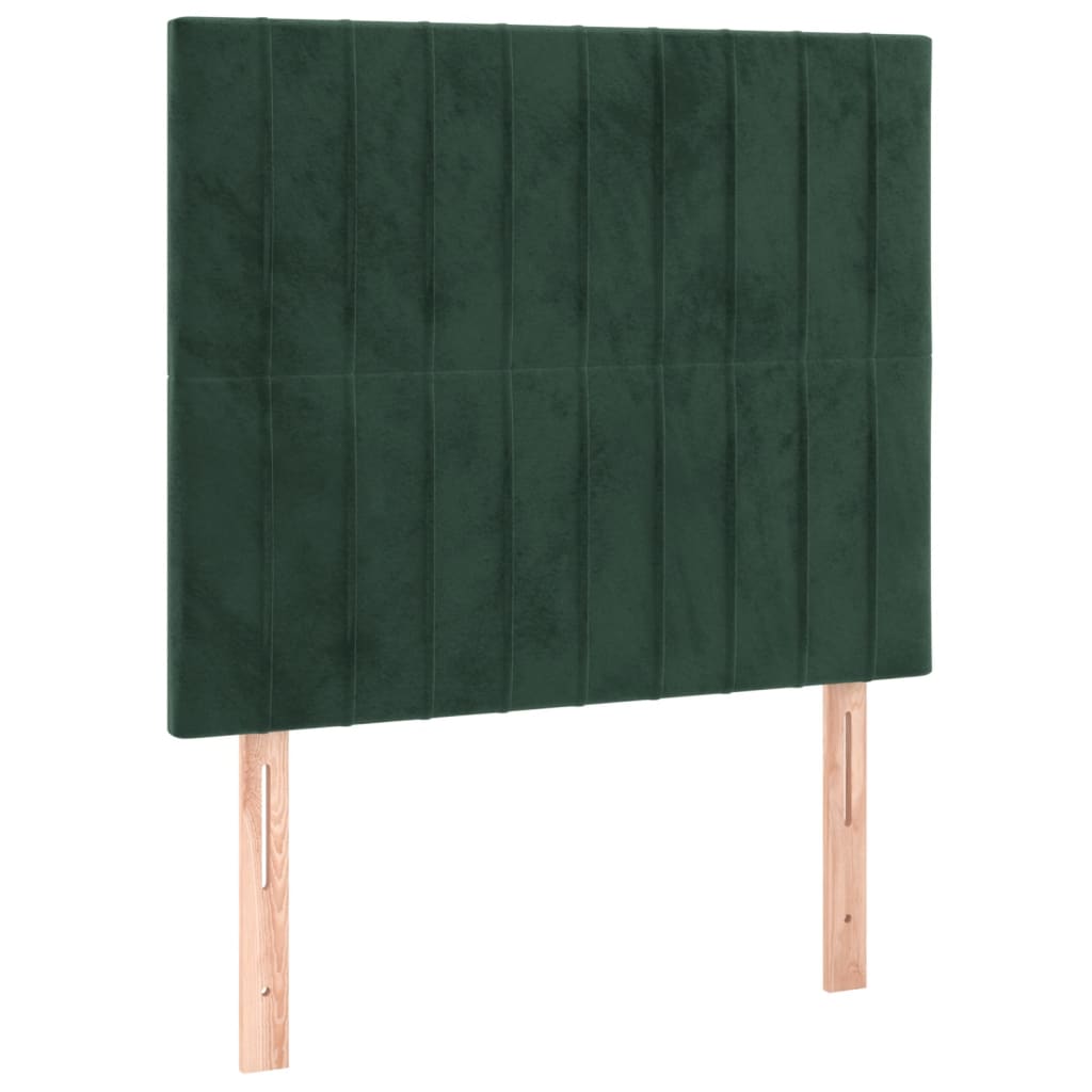 vidaXL Cadre de lit avec tête de lit Vert foncé 80x200 cm Velours