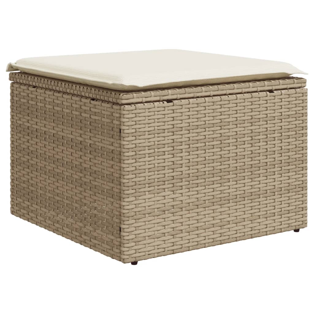 vidaXL Salon de jardin avec coussins 5 pcs beige résine tressée