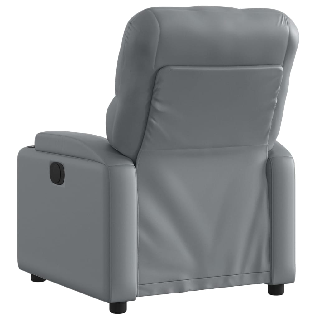 vidaXL Fauteuil inclinable électrique Gris Similicuir