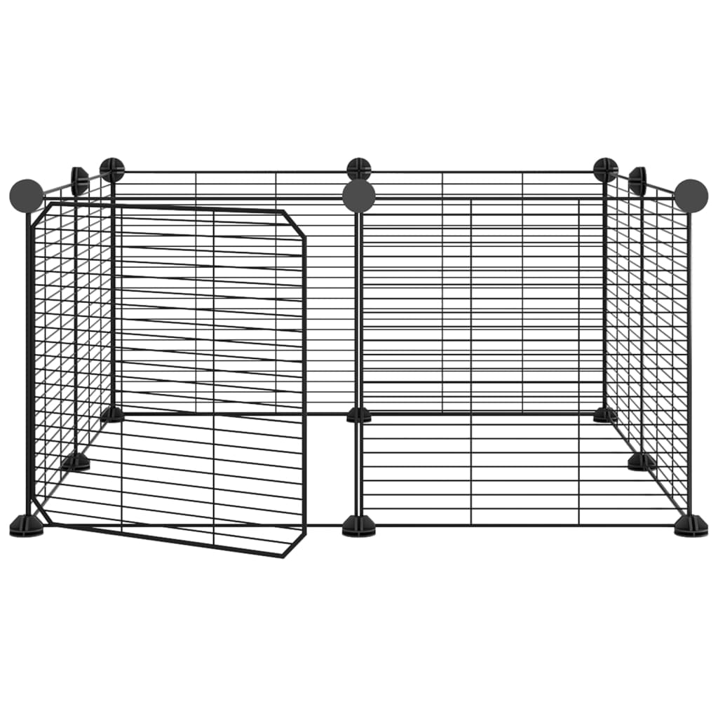 vidaXL Cage animaux de compagnie à 8 panneaux et porte Noir 35x35 cm