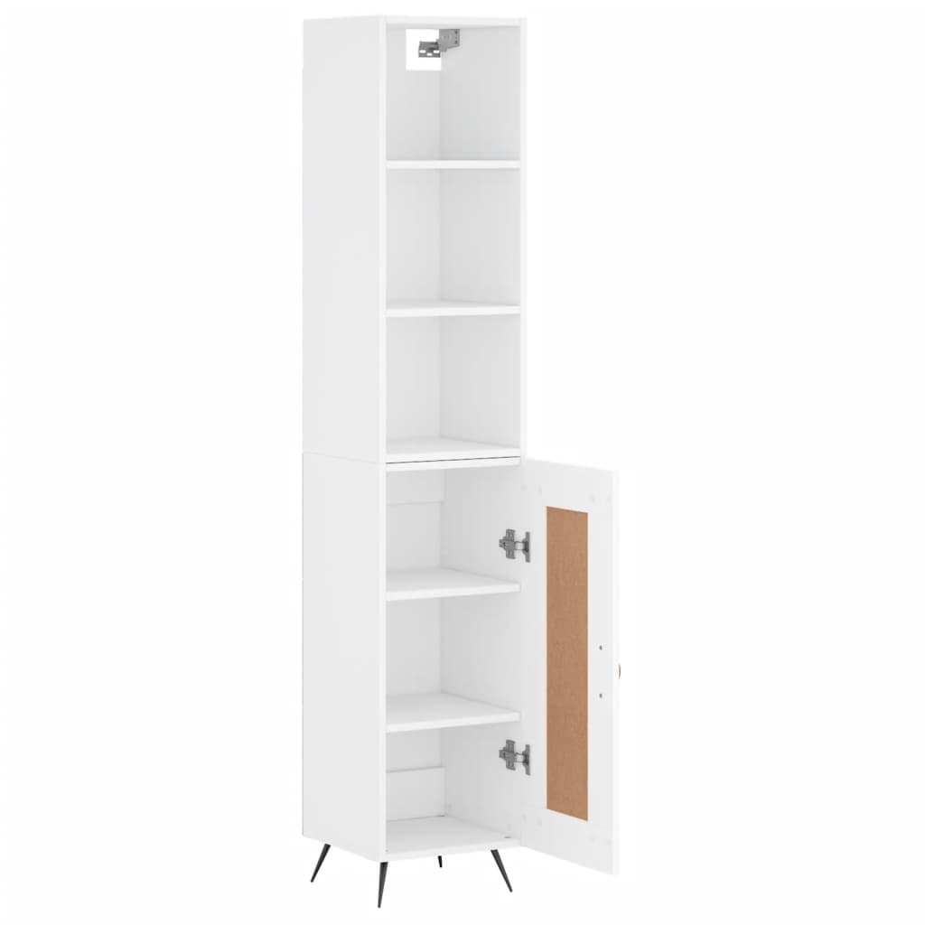 vidaXL Buffet haut Blanc 34,5x34x180 cm Bois d'ingénierie