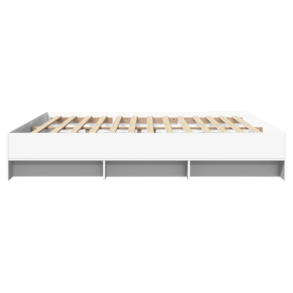 vidaXL Cadre de lit sans matelas blanc 200x200 cm bois d'ingénierie