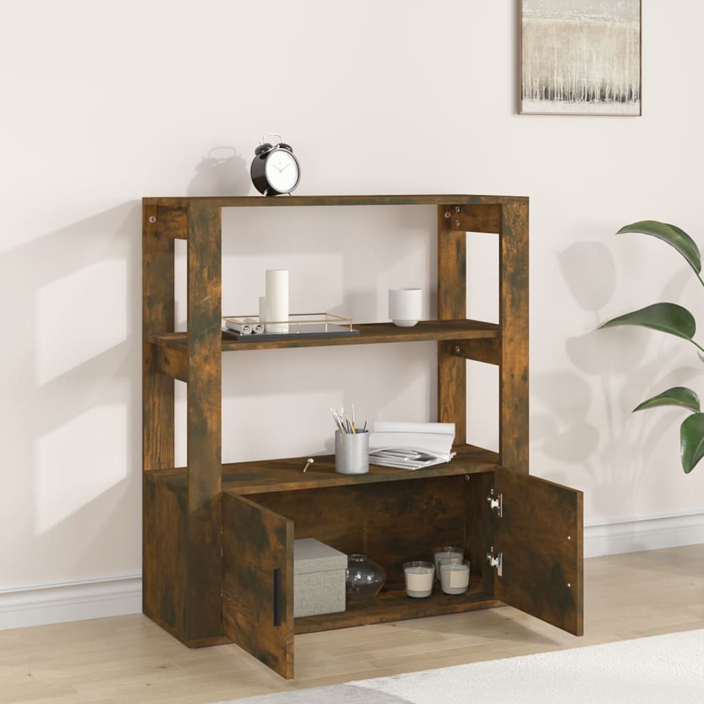 vidaXL Buffet Chêne fumé 80x30x90 cm Bois d'ingénierie