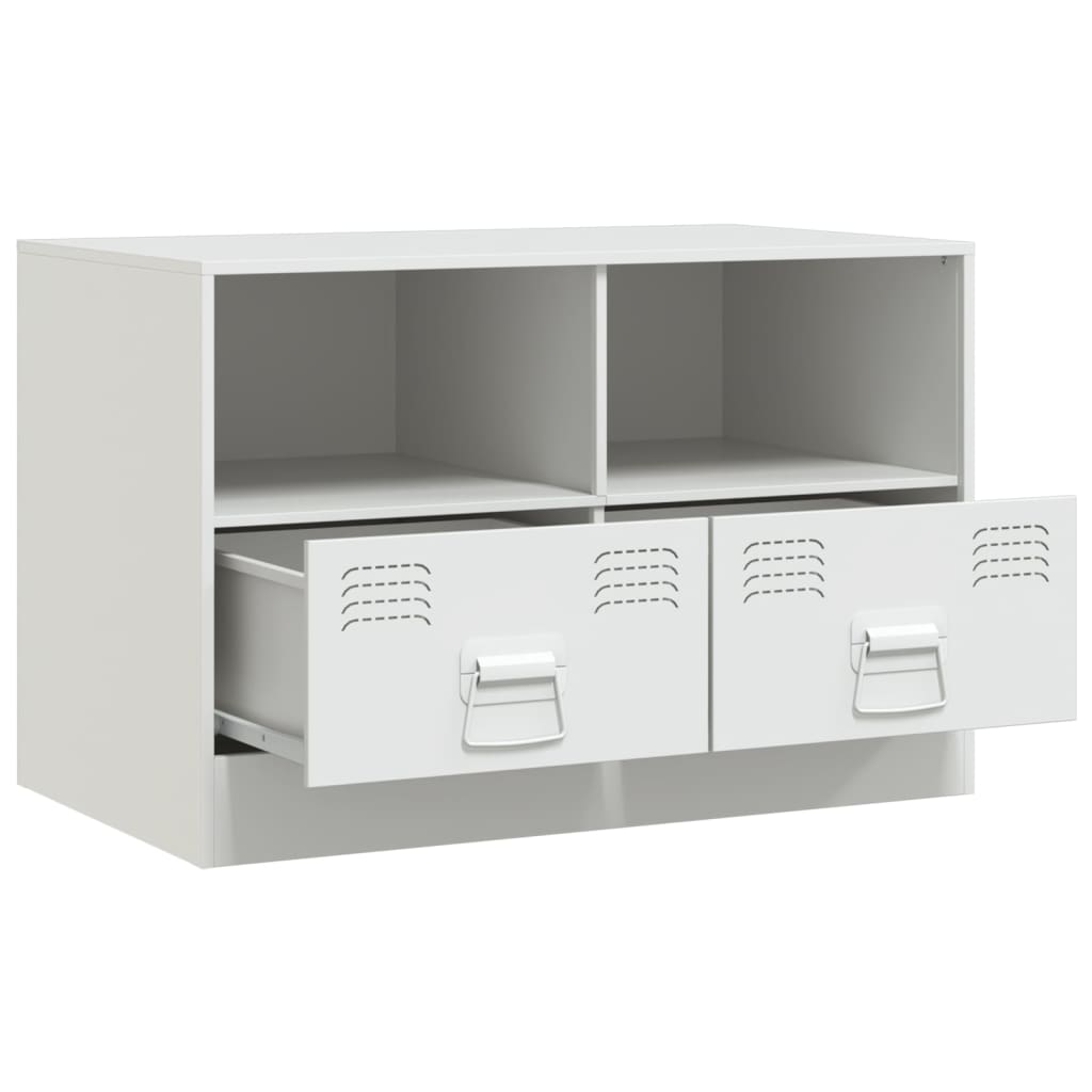 vidaXL Meuble TV blanc 67x39x44 cm acier