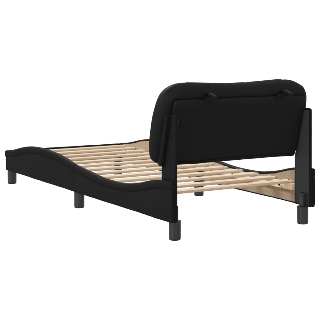 vidaXL Cadre de lit sans matelas noir 90x200 cm similicuir