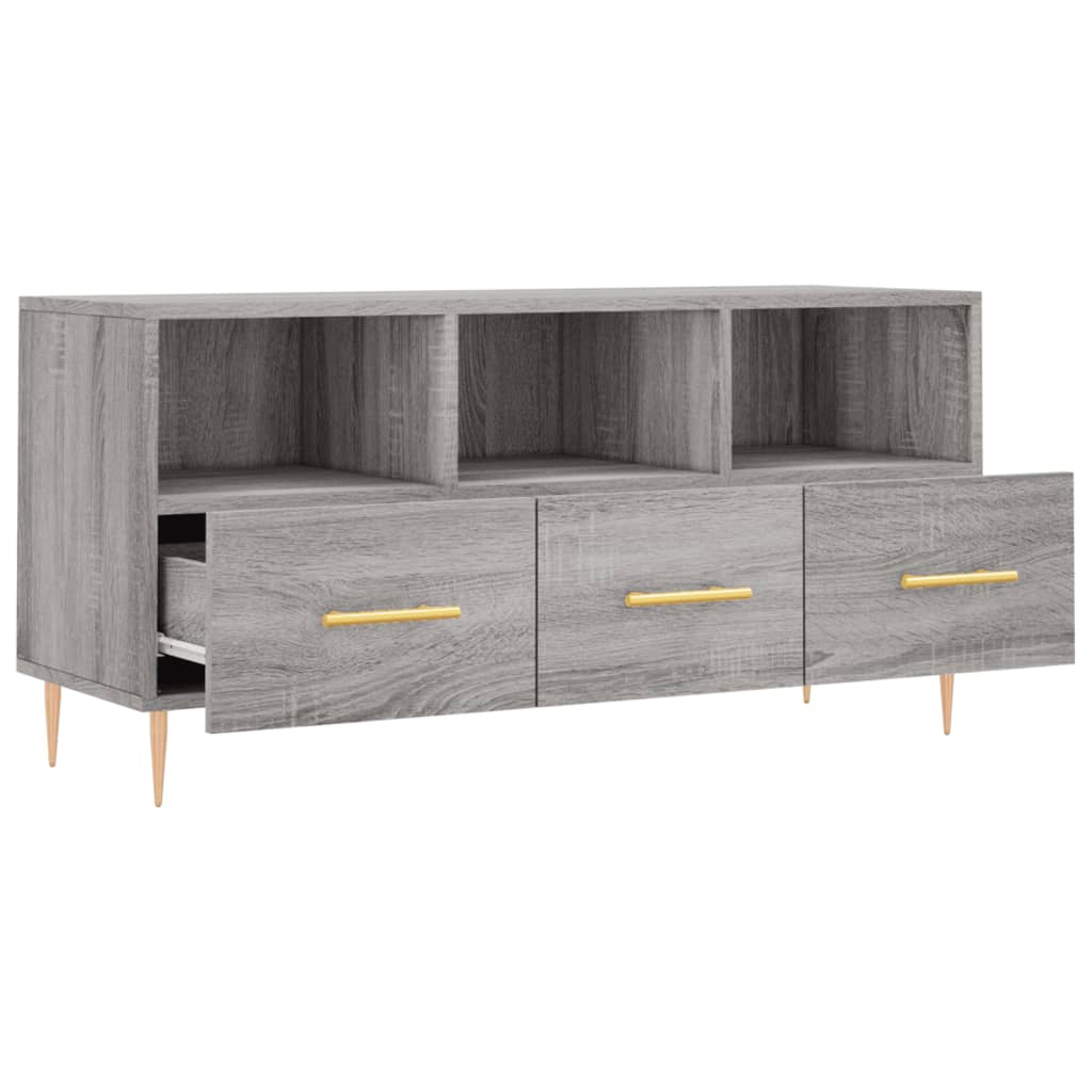 vidaXL Meuble TV sonoma gris 102x36x50 cm bois d'ingénierie