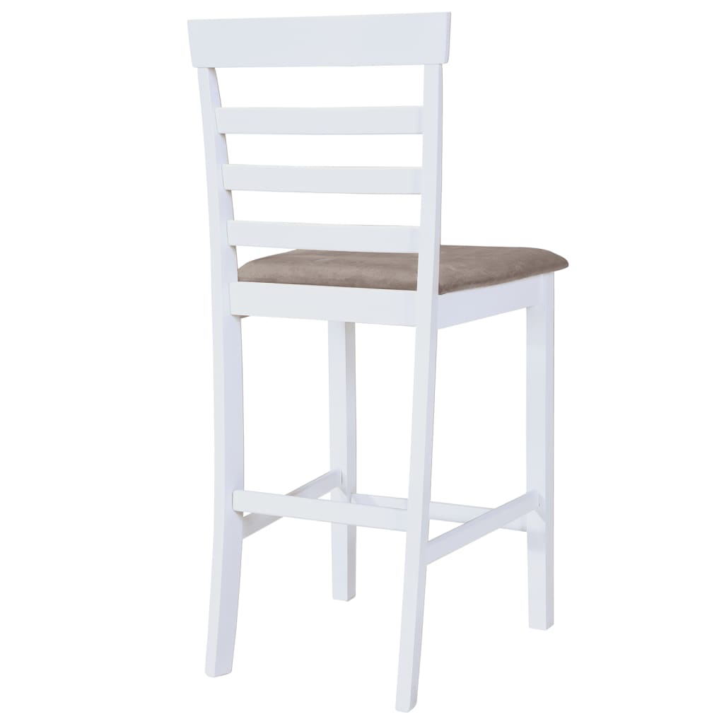 vidaXL Chaises de bar lot de 2 blanc tissu