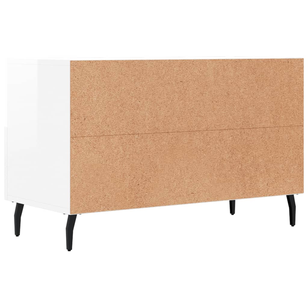 vidaXL Meuble TV Blanc brillant 80x36x50 cm Bois d'ingénierie