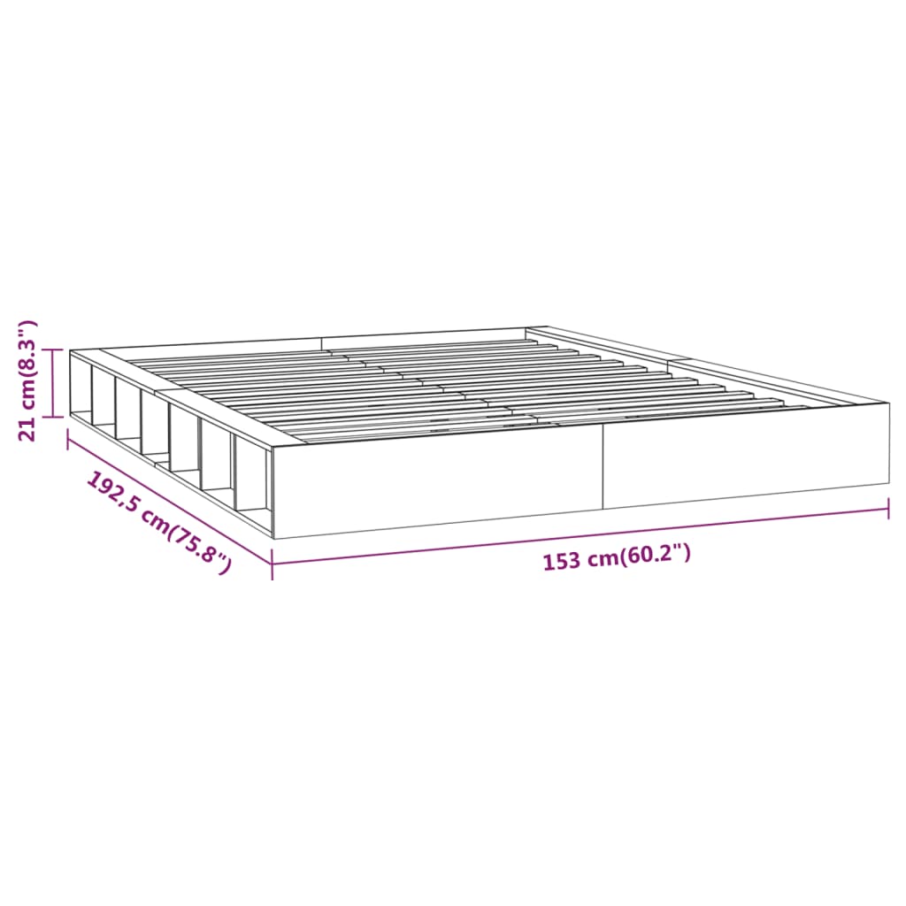 vidaXL Cadre de lit sans matelas 135x190 cm bois massif