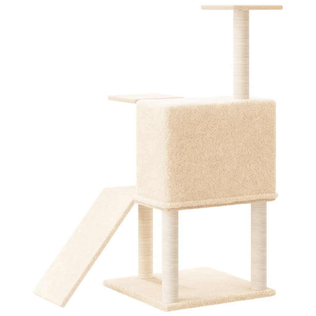 vidaXL Arbre à chat avec griffoirs en sisal Crème 109 cm