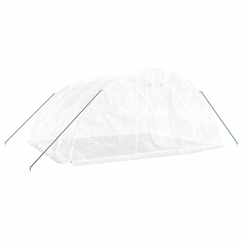 vidaXL Serre avec cadre en acier blanc 20 m² 5x4x2,3 m