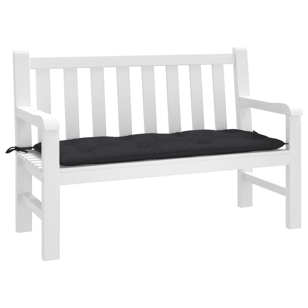 vidaXL Coussin de banc de jardin noir 120x50x7 cm tissu oxford