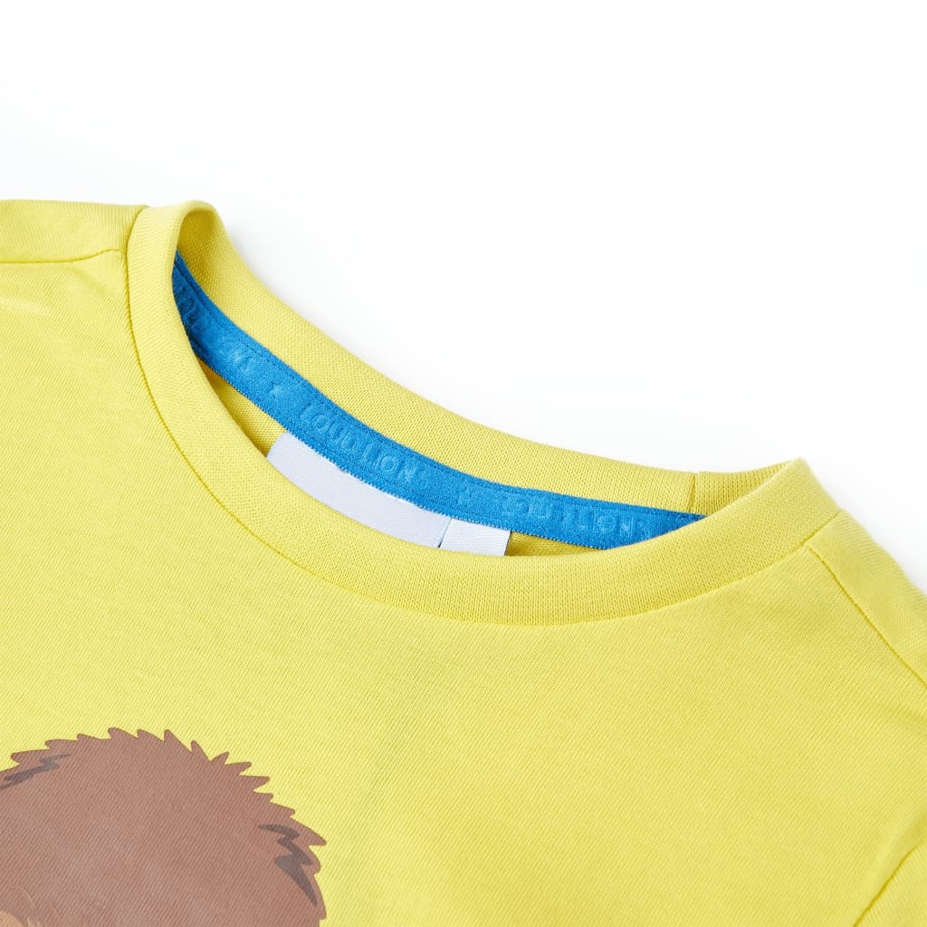 T-shirt pour enfants avec manches courtes jaune 128