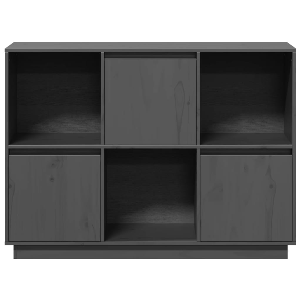 vidaXL Buffet Gris 110,5x35x80 cm Bois massif de pin