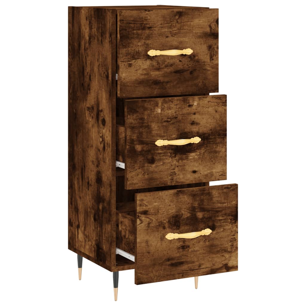 vidaXL Buffet Chêne fumé 34,5x34x90 cm Bois d'ingénierie