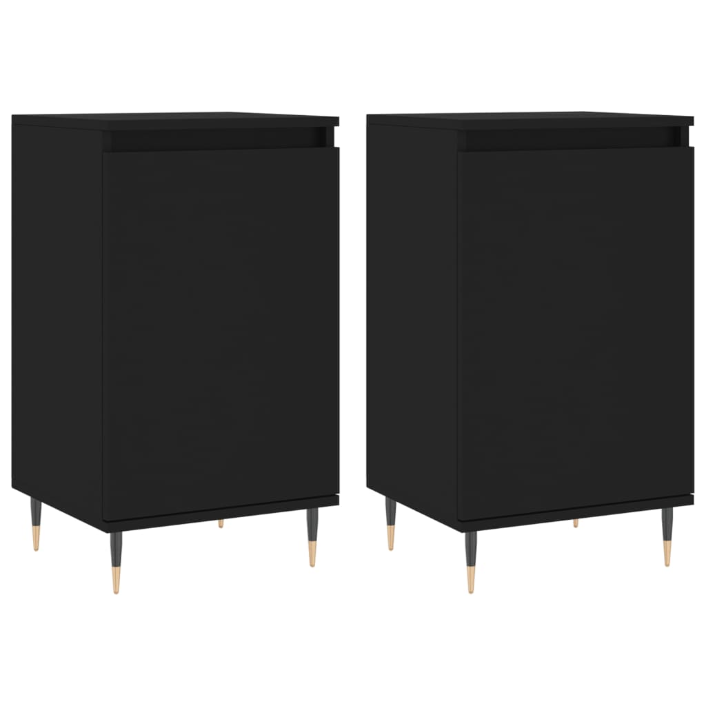 vidaXL Buffets 2 pcs noir 40x35x70 cm bois d’ingénierie