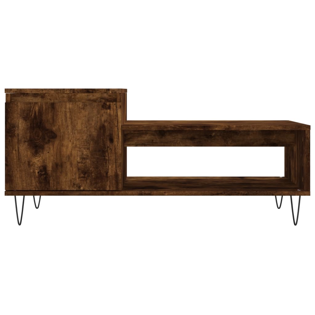 vidaXL Table basse Chêne fumé 100x50x45 cm Bois d'ingénierie