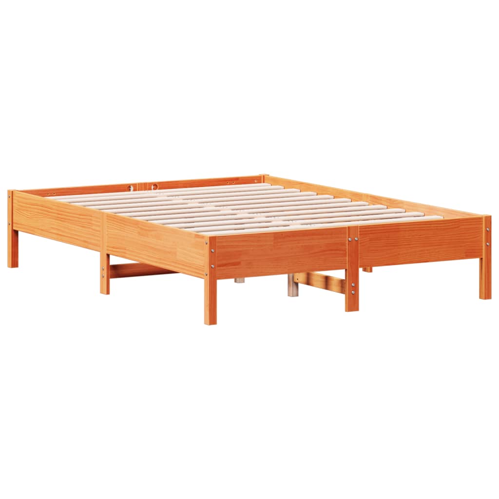 vidaXL Cadre de lit sans matelas cire marron 140x190cm bois pin massif