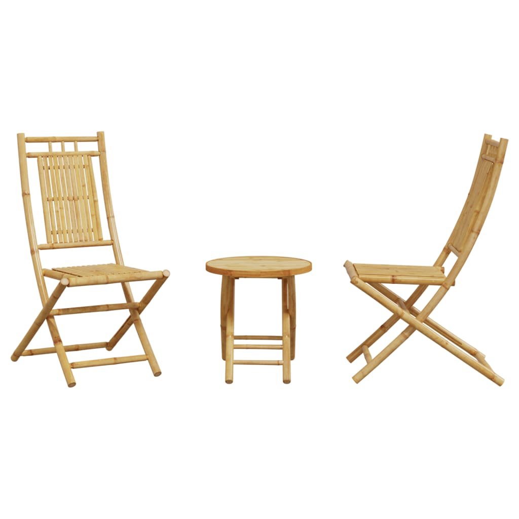 vidaXL Ensemble de bistro 3 pcs bambou