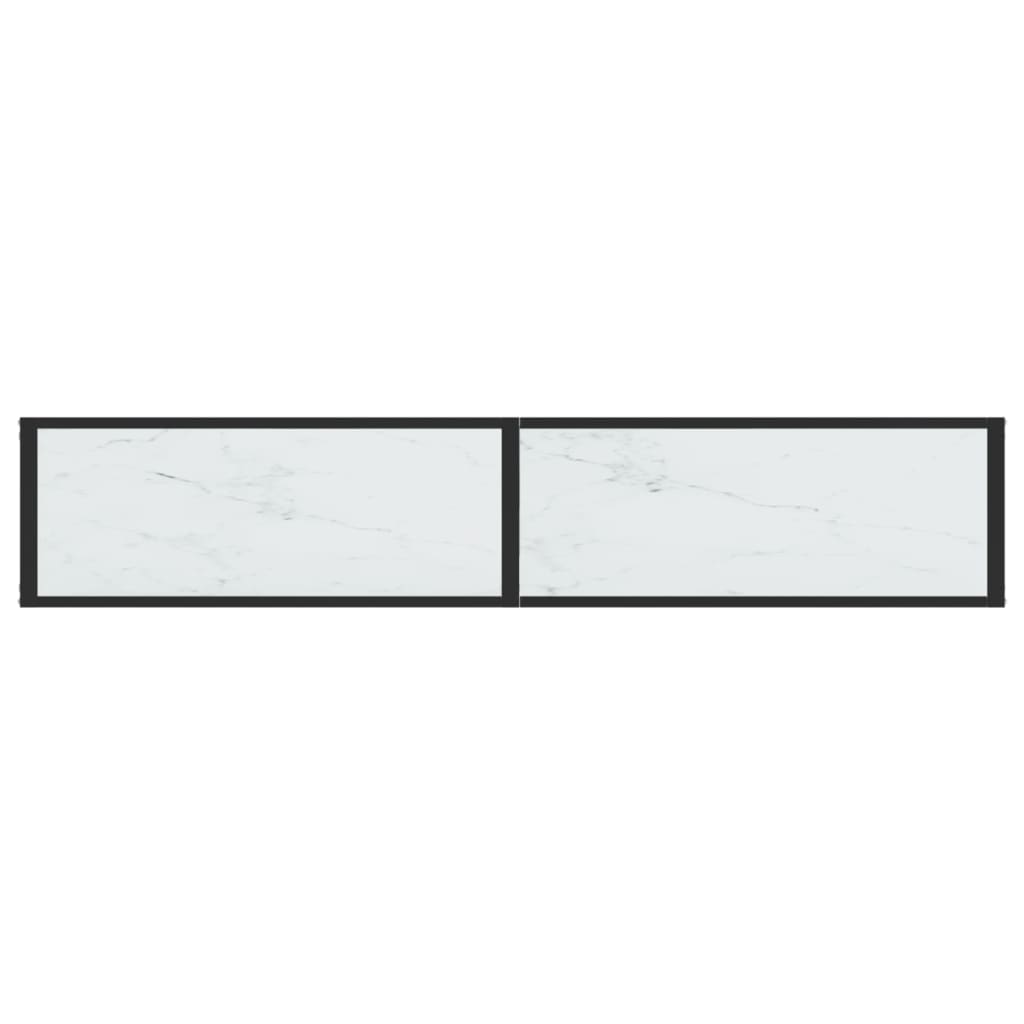 vidaXL Table console Marbre blanc 180x35x75,5 cm Verre trempé