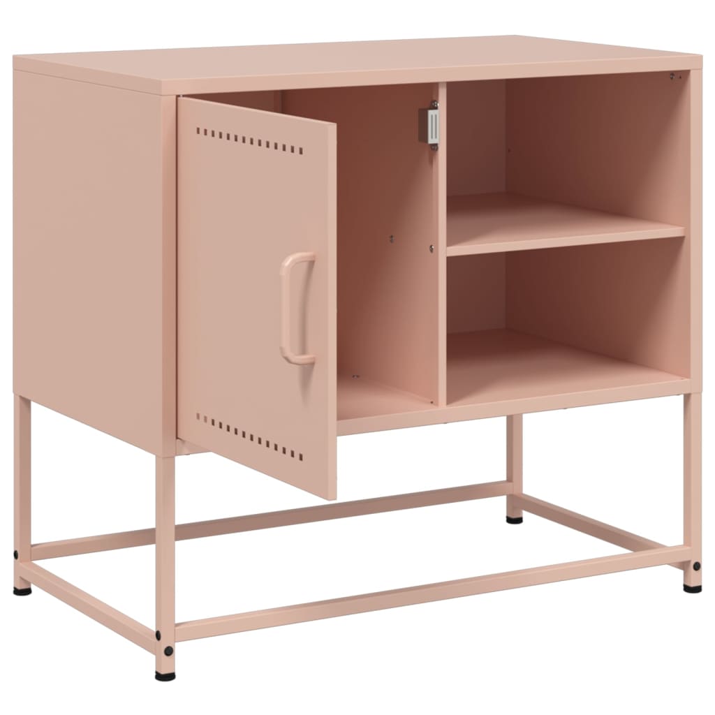 vidaXL Meuble TV rose 68x39x60,5 cm acier