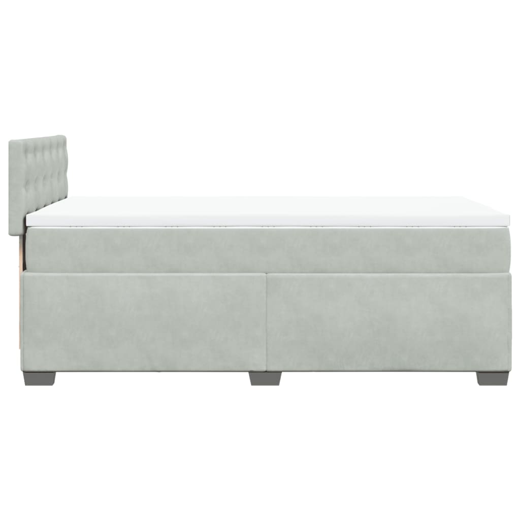 vidaXL Sommier à lattes de lit et matelas Gris clair 90x200 cm Velours