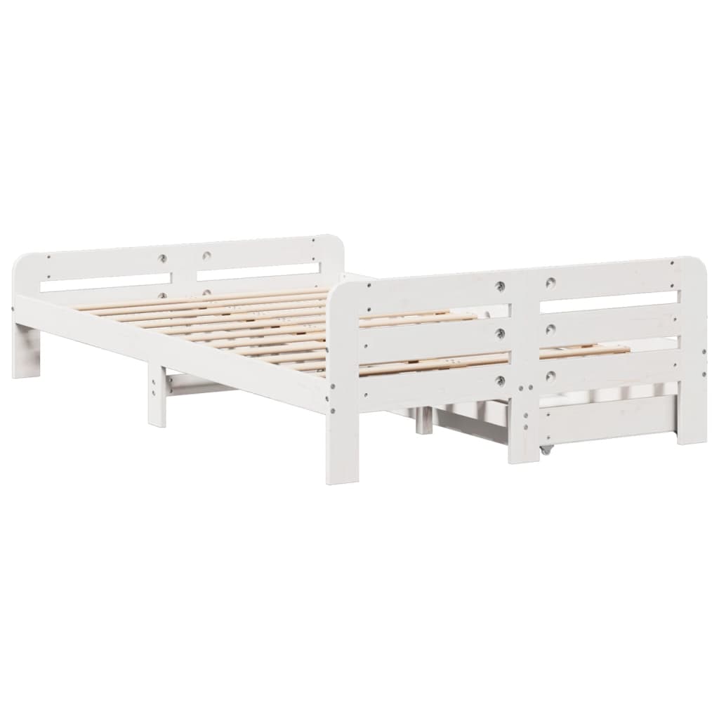 vidaXL Cadre de lit sans matelas blanc 120x190 cm bois de pin massif