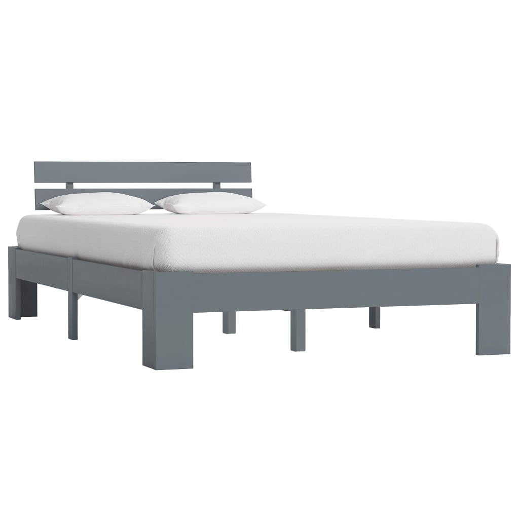 vidaXL Cadre de lit sans matelas gris bois massif de pin 140x200 cm