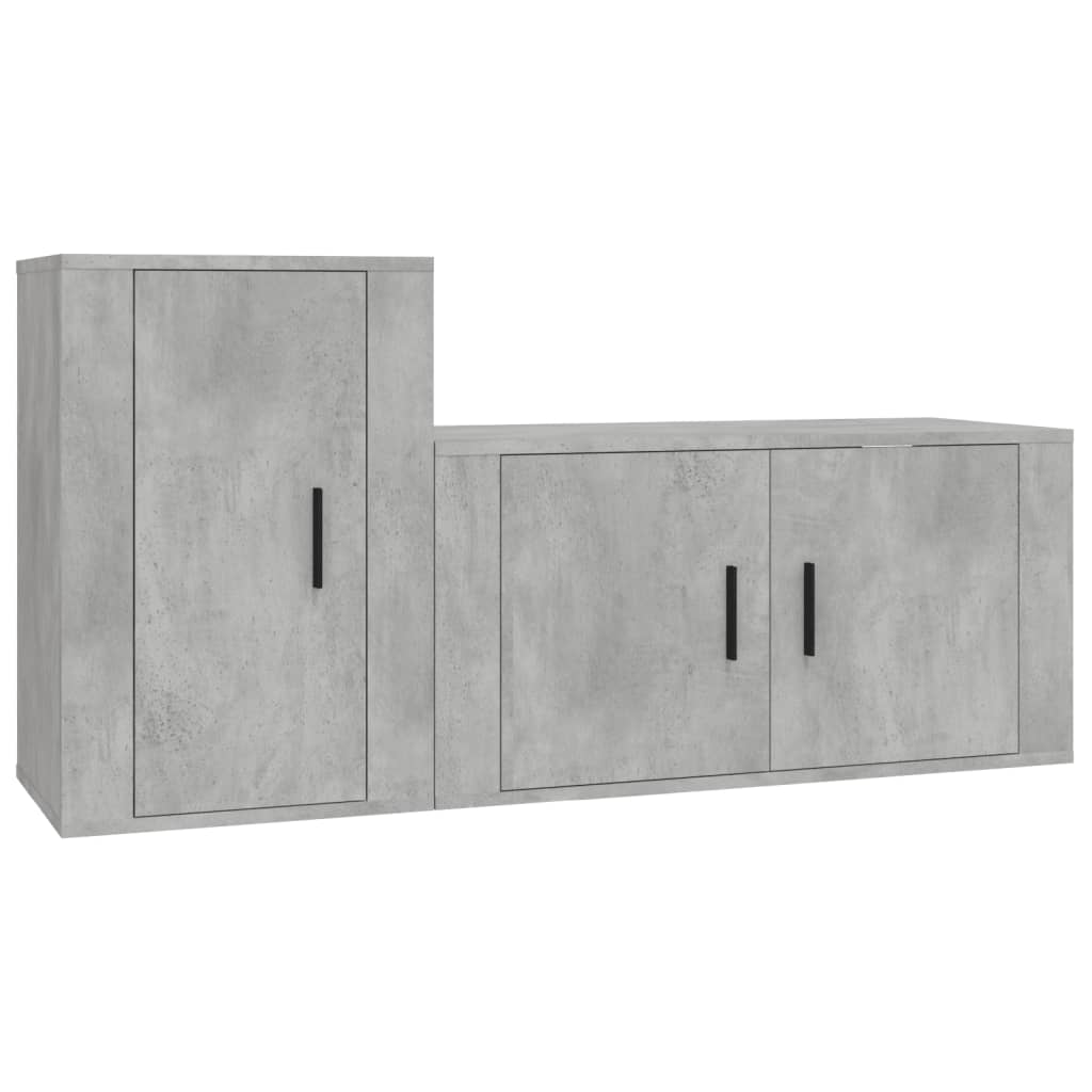 vidaXL Ensemble de meubles TV 2 pcs gris béton bois d'ingénierie