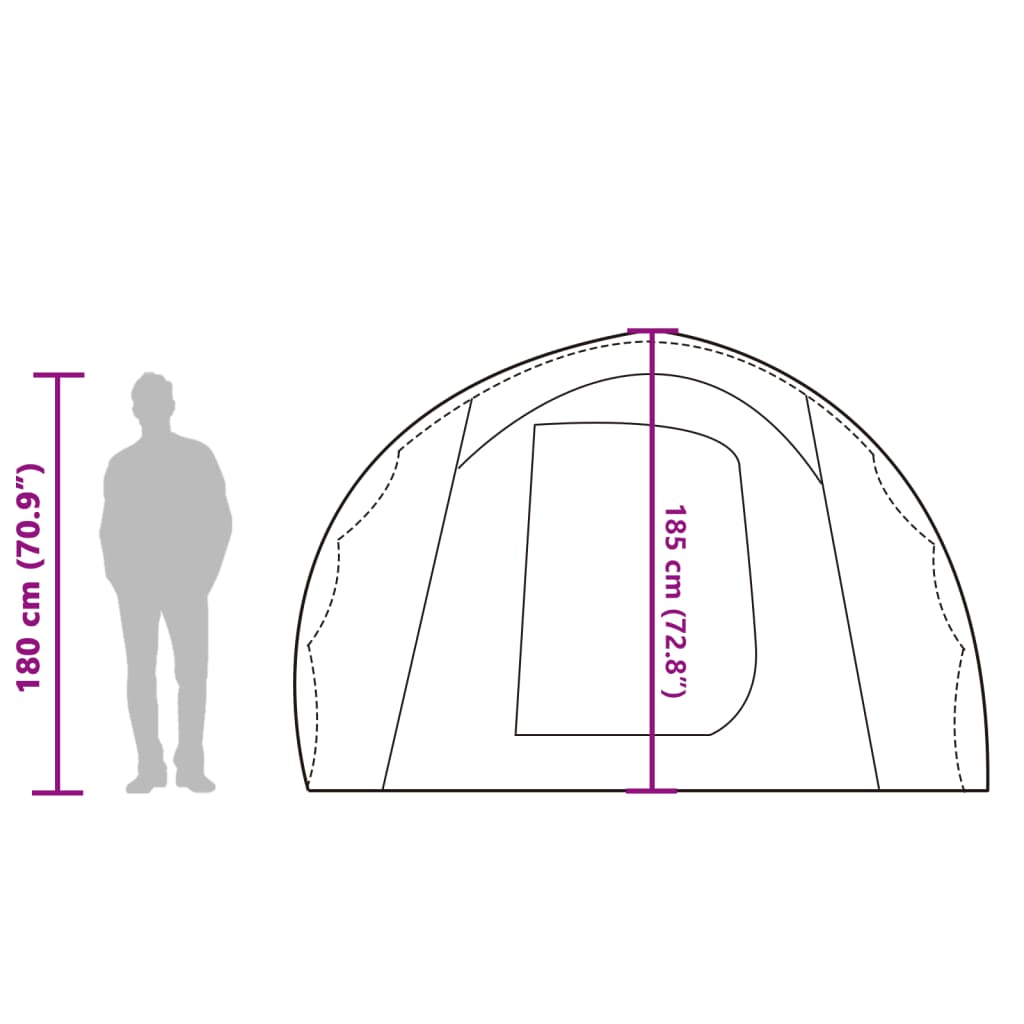 vidaXL Tente de camping tunnel 4 personnes vert imperméable