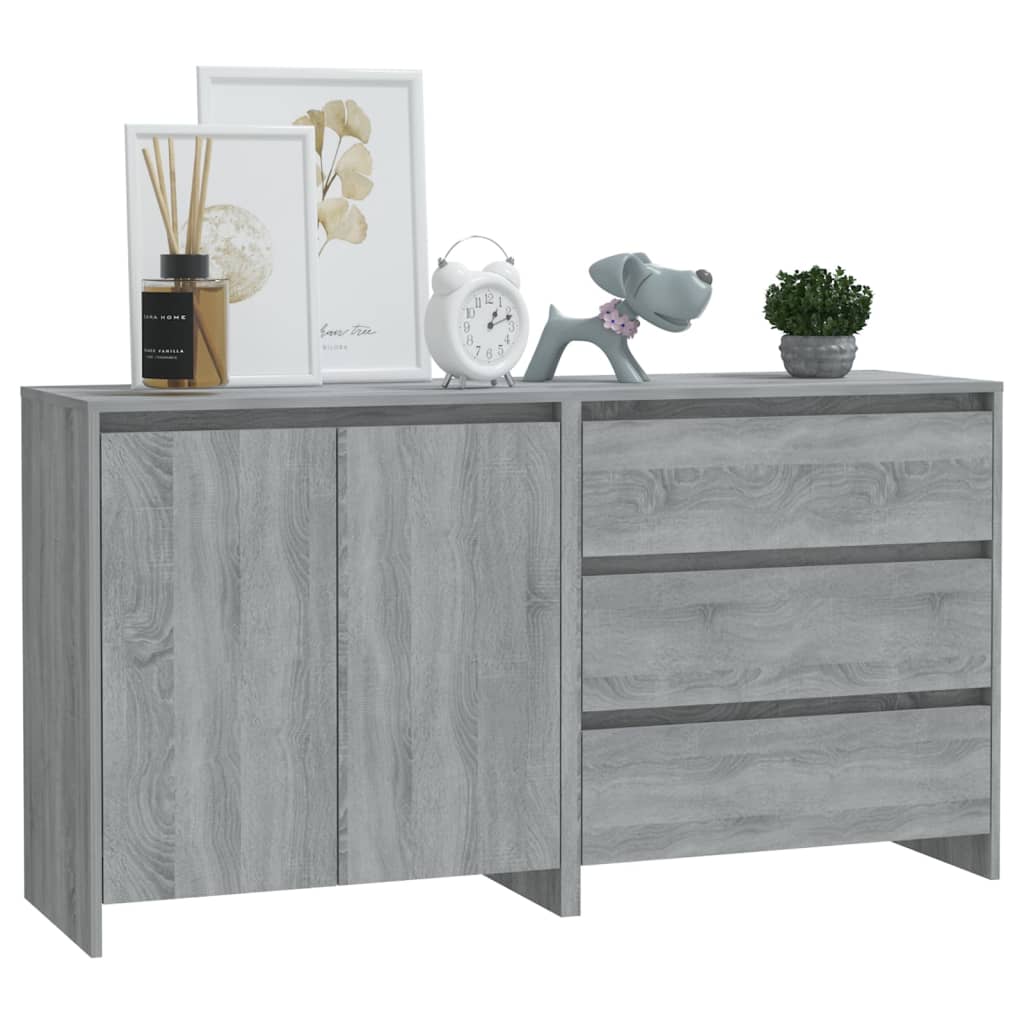 vidaXL Buffets 2 pcs Sonoma gris Bois d'ingénierie