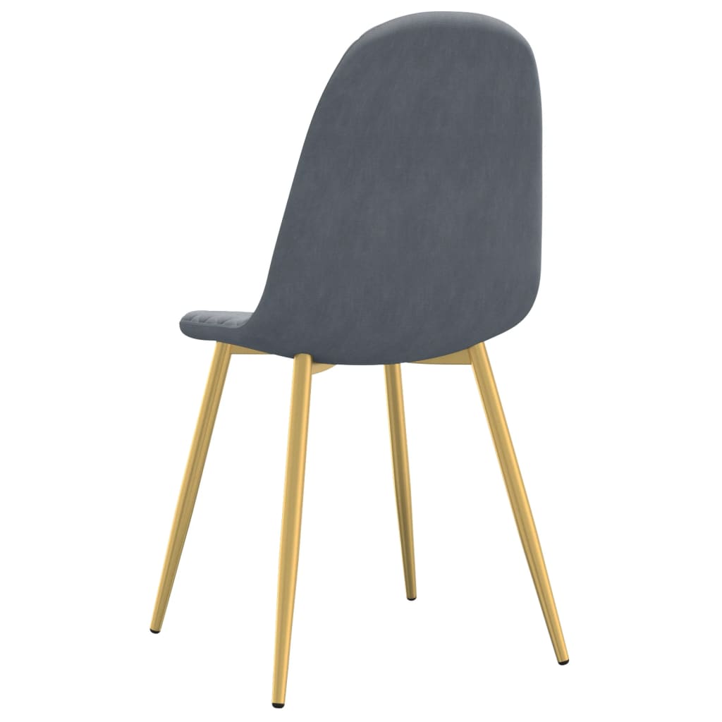 vidaXL Chaises à manger lot de 4 Gris foncé Velours