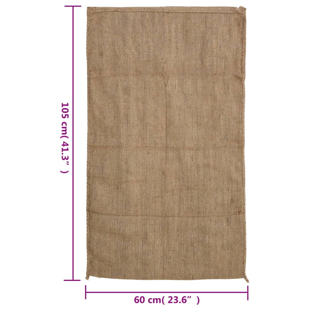 vidaXL Sacs en jute 5 pcs 60x105 cm 100 % jute 340 g/m²