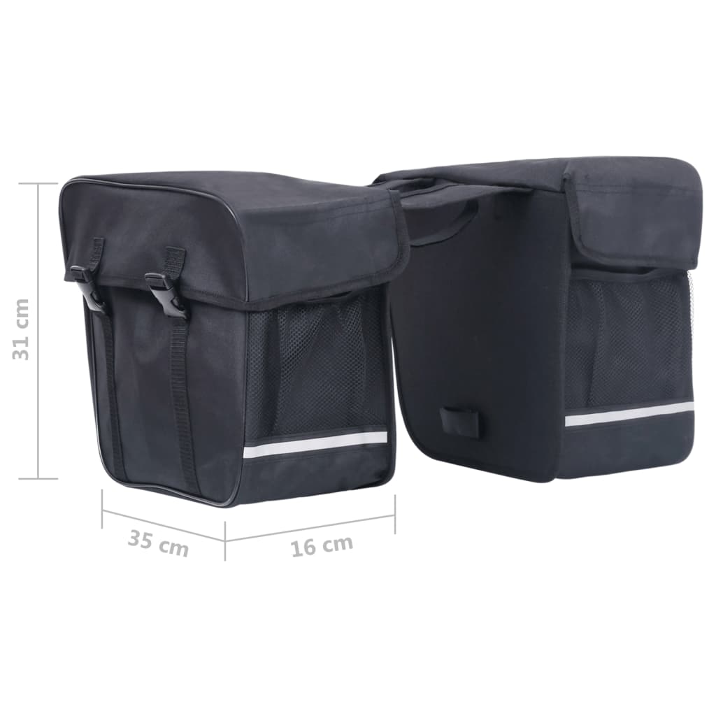 vidaXL Sac de vélo double pour porte-bagages étanche 35 L Noir