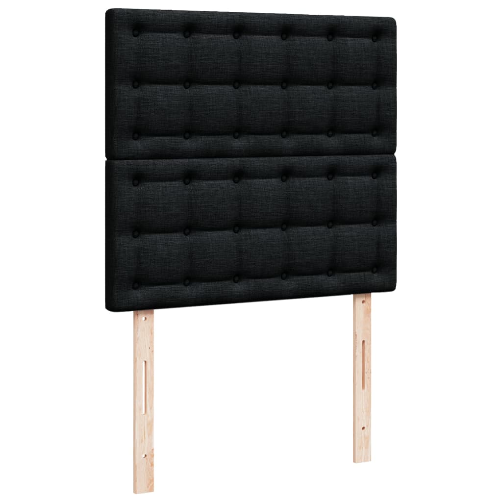 vidaXL Sommier à lattes de lit avec matelas Noir 100x200 cm Tissu