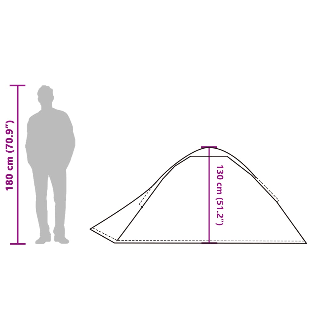 vidaXL Tente de camping à dôme 4 personnes tissu occultant imperméable