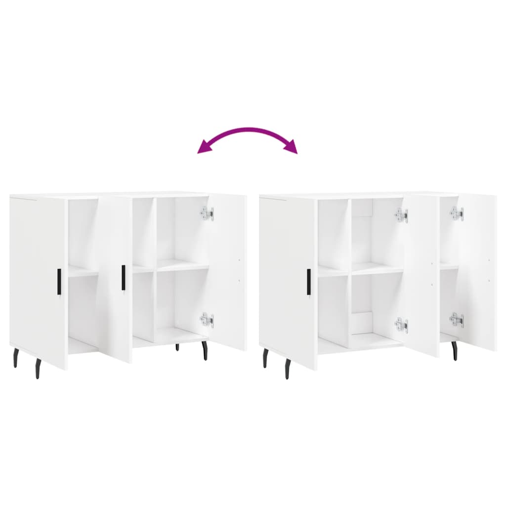 vidaXL Buffet blanc 90x34x80 cm bois d'ingénierie