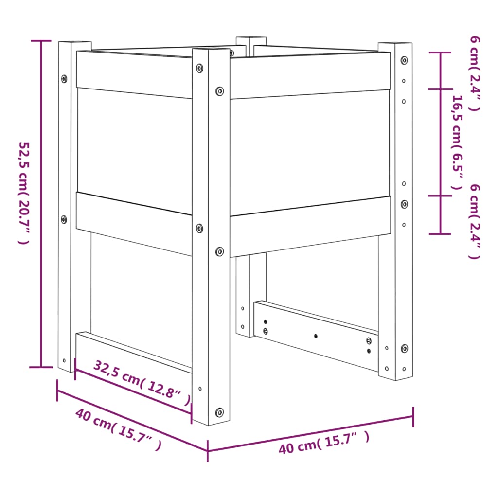 vidaXL Jardinière Marron miel 40x40x52,5 cm Bois massif de pin