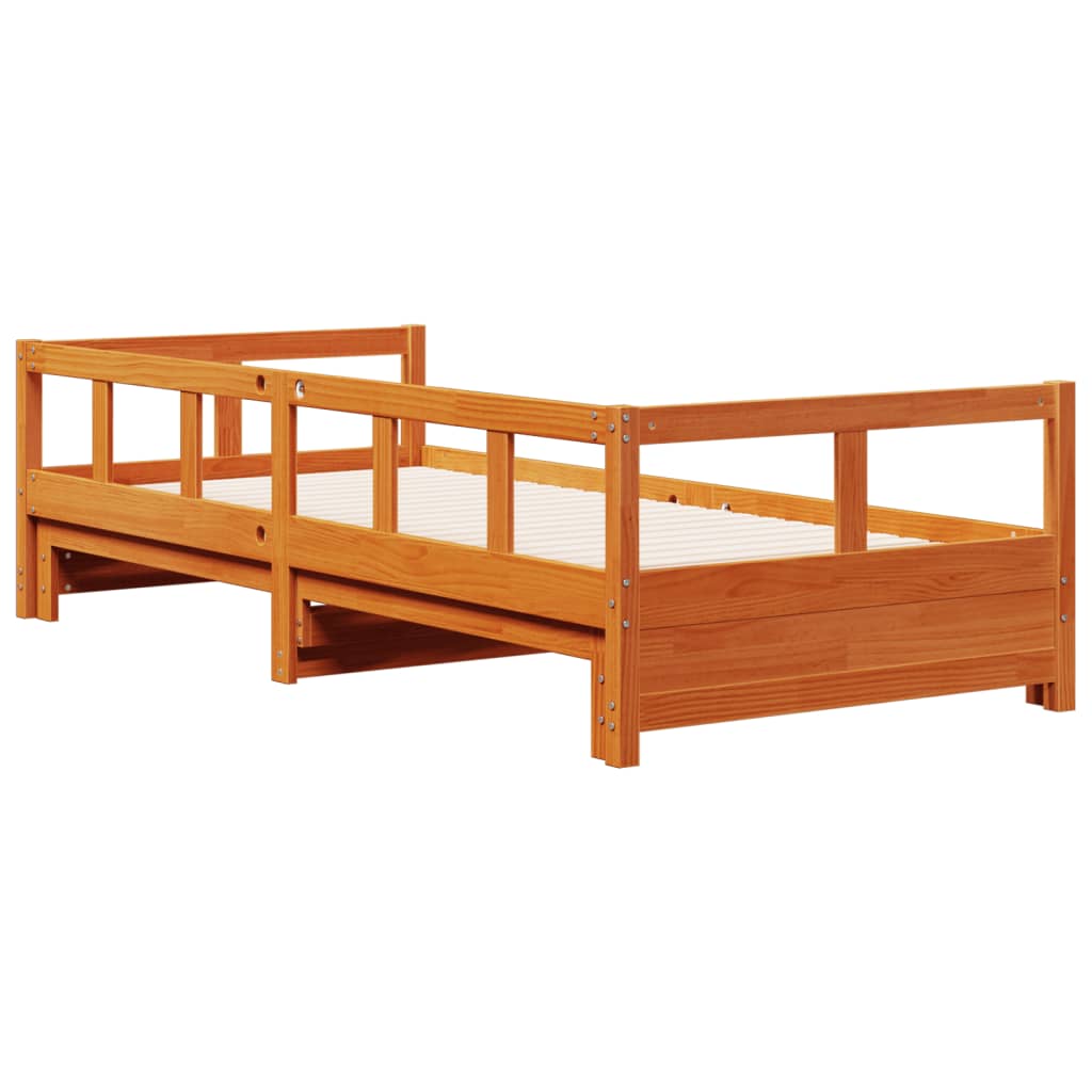 vidaXL Lit de jour sans matelas cire marron 80x200 cm bois pin massif