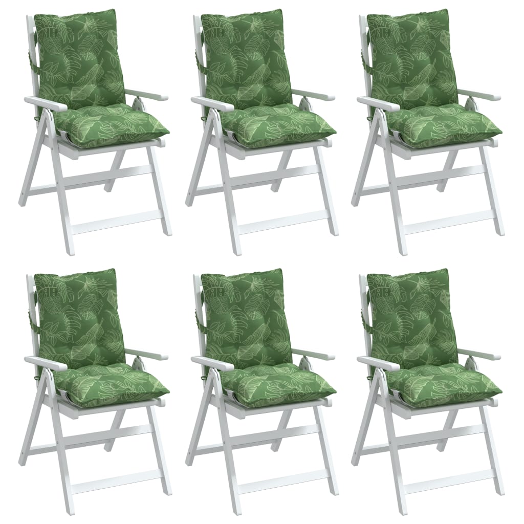 vidaXL Coussins de chaise à dossier bas lot de 6 modèle de feuille