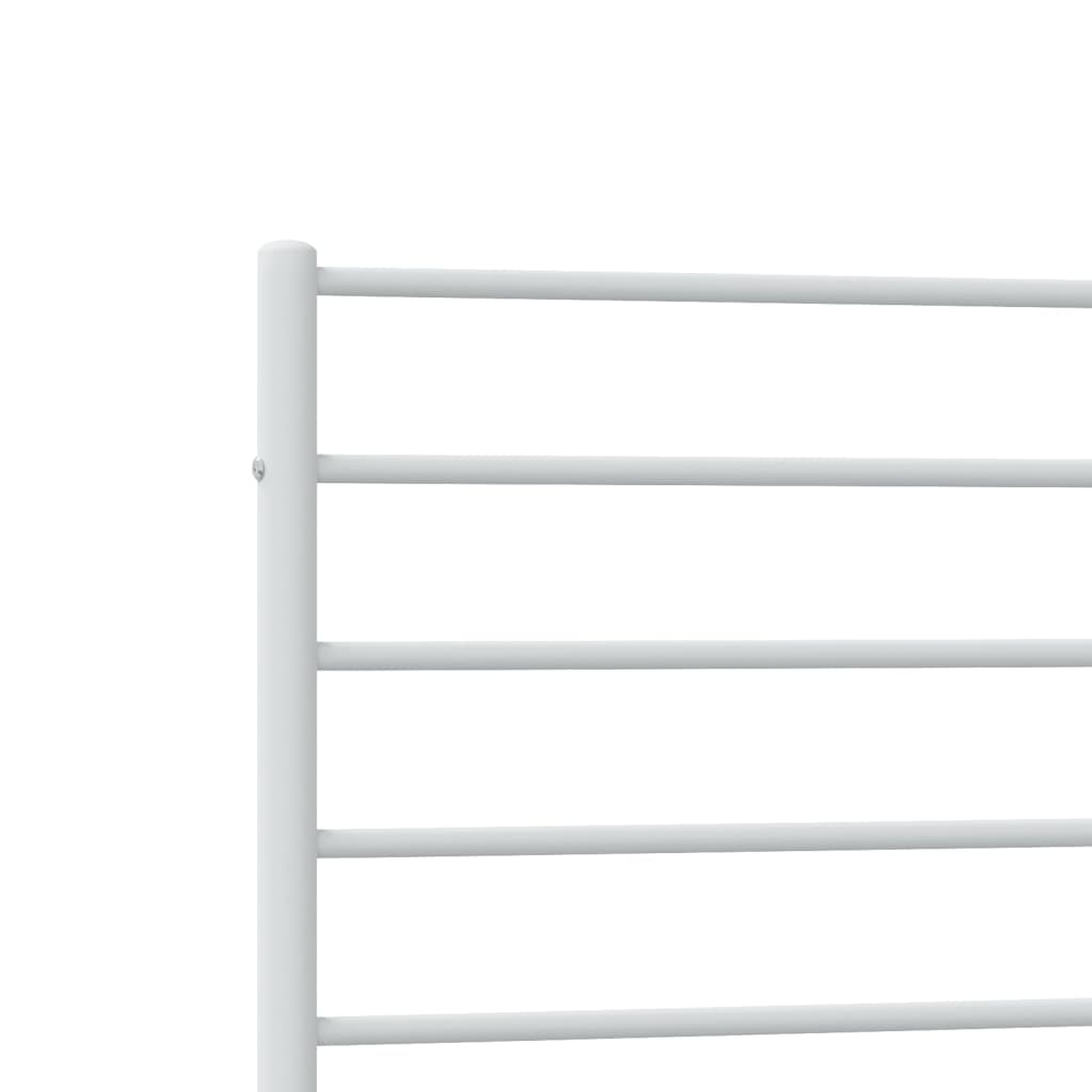 vidaXL Cadre de lit métal sans matelas avec tête de lit blanc 90x200cm